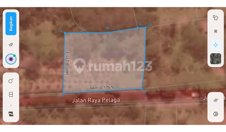 Tanah Komersial Zona Merah View Hutan Cocok untuk Cafe di Pelaga Bali