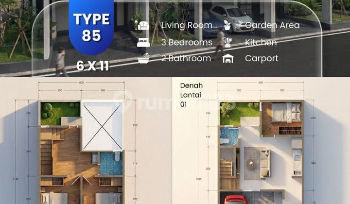 Dekat Akses Tol, Rumah, 2 Lantai, SHM