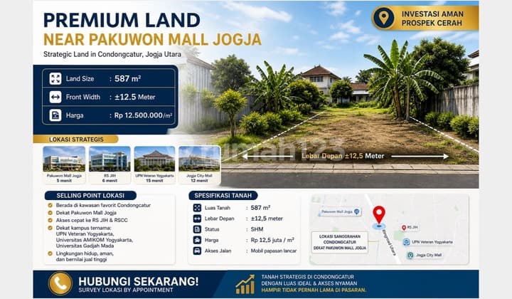 Tanah Dekat Pakuwon Mall Jogja 587M² Condongcatur Nilai Aset Tumbuh Konsisten