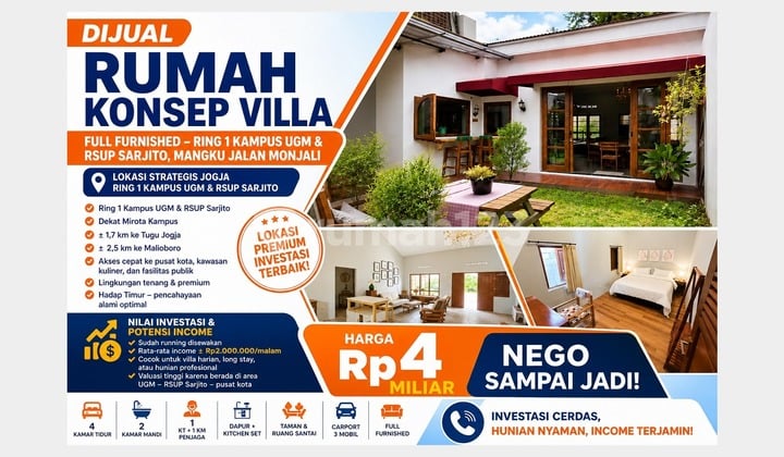 Villa in Jogja Near UGM Mangku Monjali Street Fully Furnished High Income