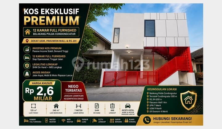 Premium Boarding House Near Jih Hospital Condongcatur 12 Fully Furnished Rooms