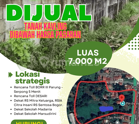 Tanah Luas 7.000M² - Lokasi Strategis Nempel Perumahan Kahuripan (Future Value Tinggi!)
