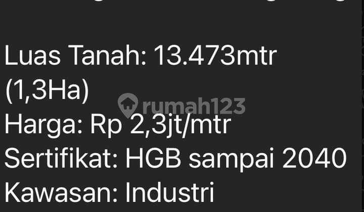 Tanah,Legok Dijual.. Kawasan Industri