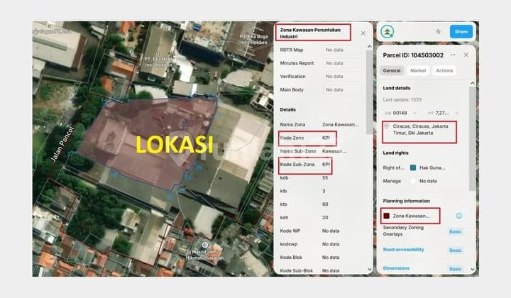 Jual Eks Pabrik Makanan Luas Tanah 1.6 Hektar di Jalan Raya Pancol Ciracas Jakarta Timur