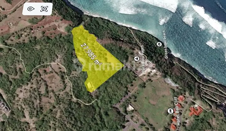 Cliff Front Luas 2.79 Hectar di Pantai Green Bowl Ungasan