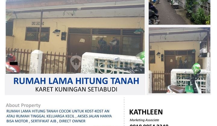 Dijual Bu Rumah Tua Hitung Tanah Di Karet Jakarta Selatan