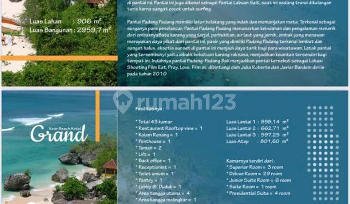 Disewa Grand Hotel Dekat Pantai Padang Padang Bali