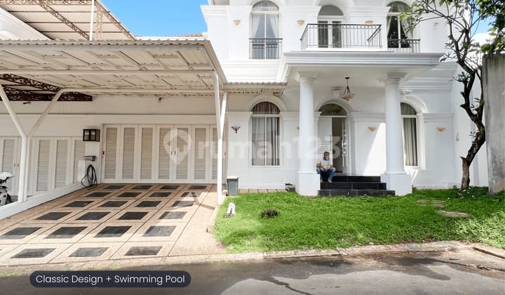 For Sale BSD House Semi Furnished Classic Design + Swimming Pool