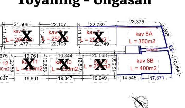 Leasehold Land 2.5 Are Toyaning Ungasan IDR 15 Million/Are/Year