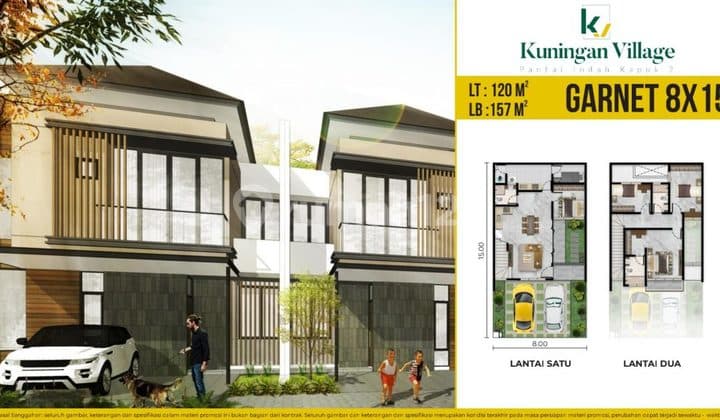 Dijual Rumah Cluster Kuningan Village Type Garnet 8x15 Badan