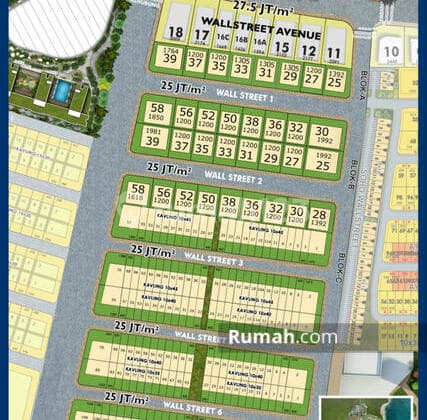 Dijual Kavling Wallstreet Gandeng 2 Uk 10x35