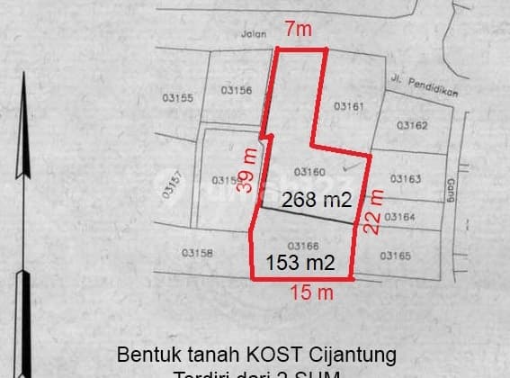 Land for Sale @6.5 Million IDR per m², 421 m² Land Area near Simatupang Toll Road - FREE 2-Storey Boarding House Included