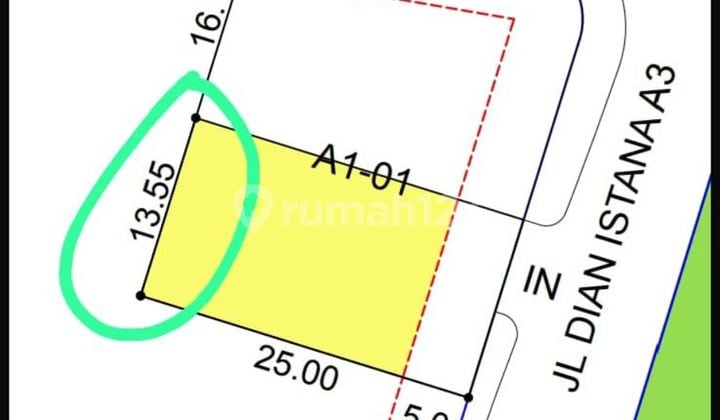 Dijual Tanah Kavling Luas Siap Bangun Strategis Dian Istana Tk 66