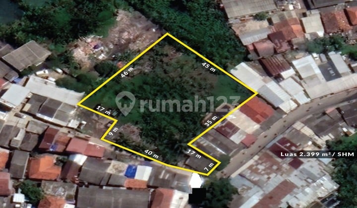 Pasar Parung Raya luas 2399 dekat ramayana ciplaz jakarta bogor Tanah