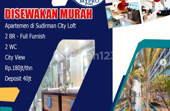 Citylofts Sudirman Apartemen 2 br Disewakan 180 Jute Per Tahun