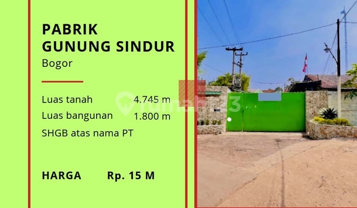 For Sale Factory Gunung Sindur Bogor For Sale Factory Gunung Sindur Bogor