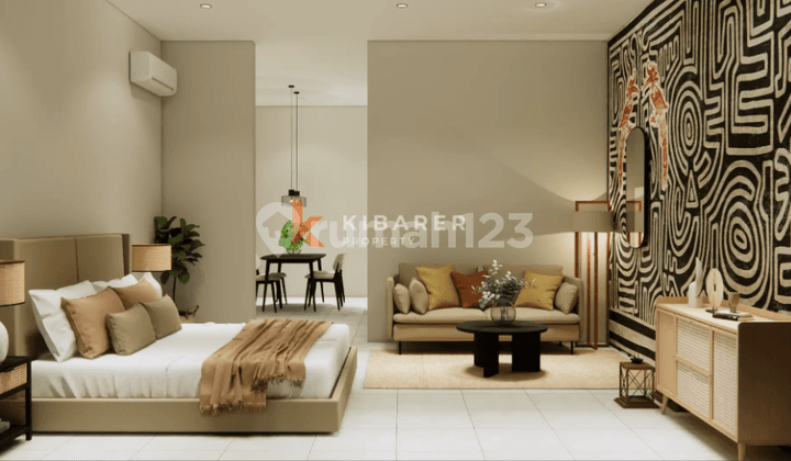 Dayak Concept Designed Fully Furnished One-Bedroom Apartment in Prime Seminyak Location YRC5156