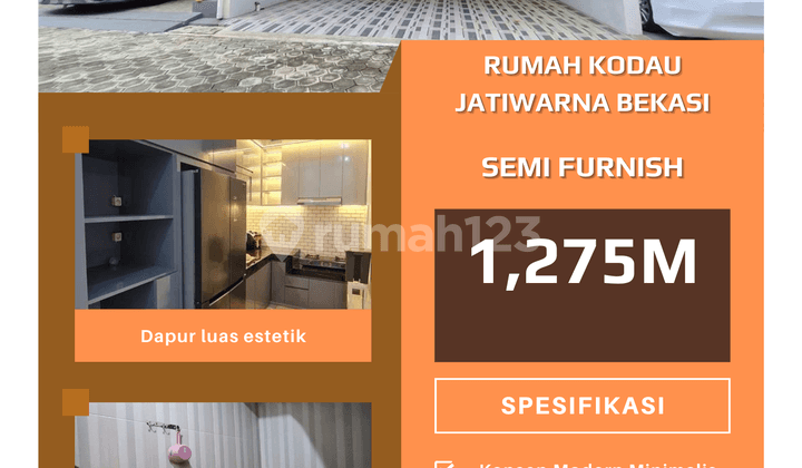 rumah di kodau jati warna semi furnished siap huni bebas banjir bekasi