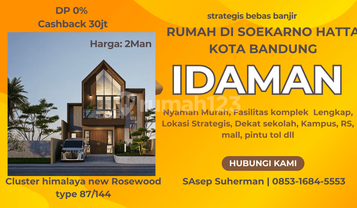 rumah ready di soekarno hatta kota bandung strategis bebas banjir