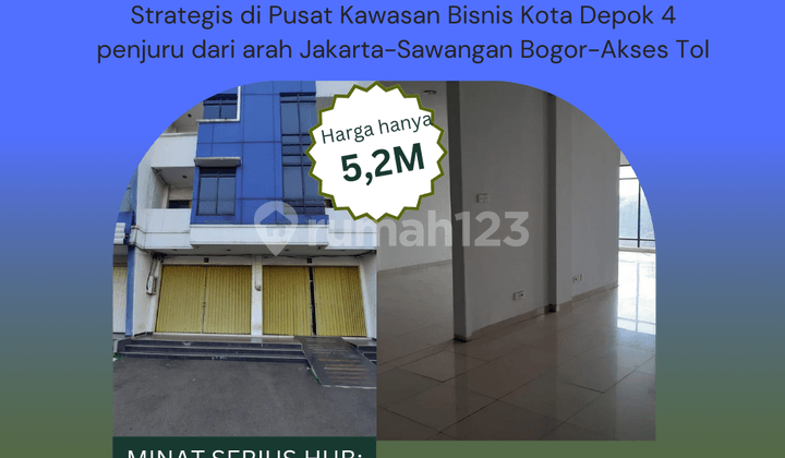 ruko di pancoran mas depok 2unit 3ltai 5menit ke grand depok city