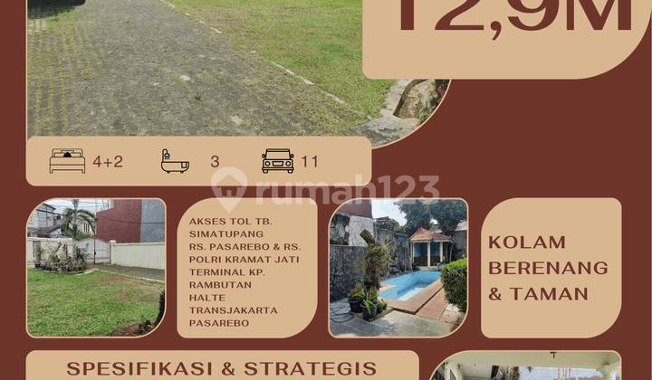 rumah di condet jakarta timur luas kolam renang bebas banjir