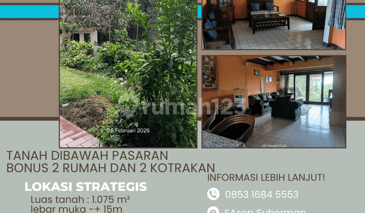 Tanah Bawah Pasaran Bonus 2 Rumah dan 2 Kotrakan di Bandung Utara