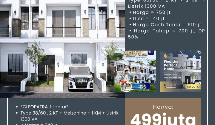 Rumah Baru 1 & 2 Lt Eropa Classic Cihanjuang Dekat Pemkot Cimahi