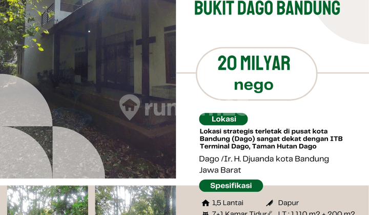 Dijual Murah Rumah Hitung Tanah Lokasi Strategis di dago bandung