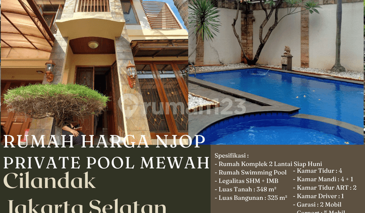 Rumah Harga NJOP Private Pool Mewah di Cilandak Fatmawati Jakarta Selatan