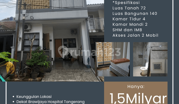 Rumah MURAH d graha raya bintaro serpong utara tangerang selatan
