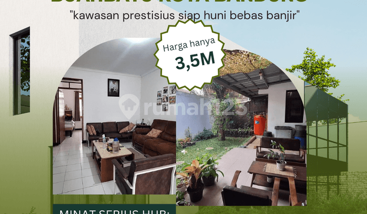 rumah komplek elit buahbatu kota bandung siap huni bebas banjir