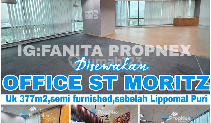 Murah! Disewakan Office Space di Kompleks Paling Bergengsi dan Terkomplit di Jakarta Barat Siap Dipakai: Lippo St Moritz Office Tower