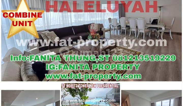 Murah! Jarang Ada Combine Unit! Dijual Apartment St Moritz Tower Terbaru dan Terbaik,New Presidential Tower.