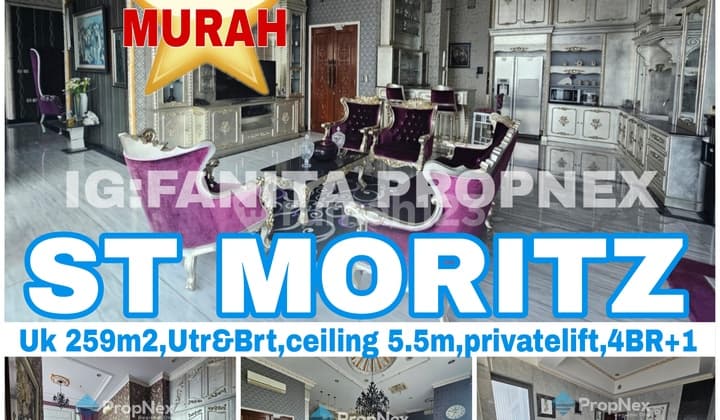 DIJAMIN MURAH! JARANG ADA PENTHOUSE HIGH CEILING! Dijual unit Penthouse Apartment ST MORITZ Tower Ambasador.