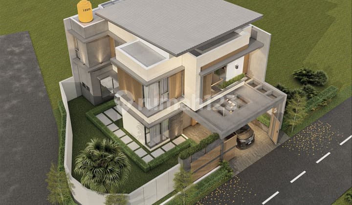 Rumah 2 Lantai Modern Kontemporer Tropis di Kencana Loka Bsd