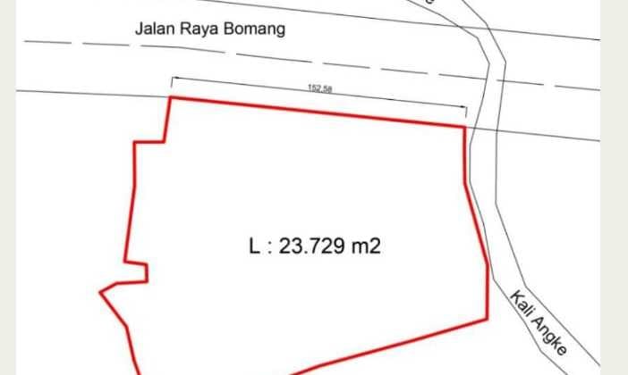 Dijual Kavling 2 Hektar Pinggir Jalan, Lokasi Strategis di Bomang