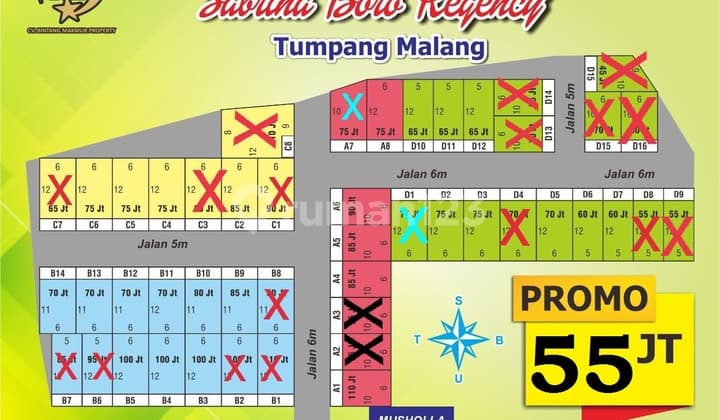 Promo Tanah Kavling Murah 0 Jl. Aspal Tulusbesar Tumpang Malang