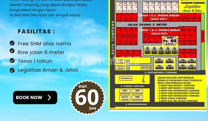 Promo Tanah Kavling Murah Tumpang Malang dkt Candi Jago Free SHM