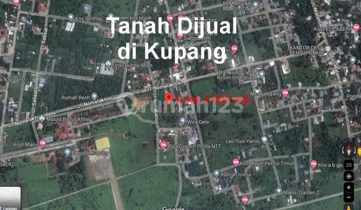 Tanah SHM 2.609 m² Penfui Timur, Nusa Tenggara Timur