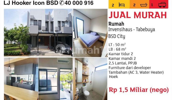 sell house corner invensihaus tabebuya bsd