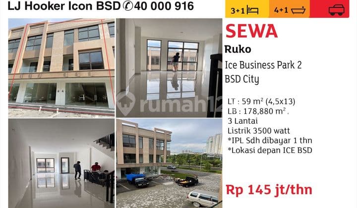 disewakan ruko ice business park 2