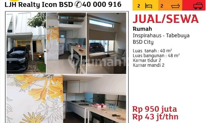 For rent new house tabebuya bsd city
