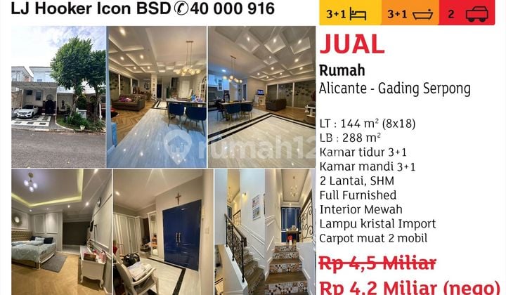 Dijual Rumah Cantik Siap Huni Cluster Alicante Gading Serpong