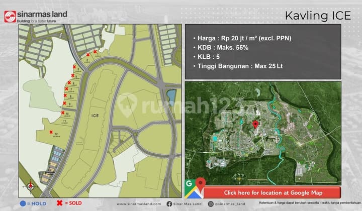 Kavling Komersial Terakhir bisa KPT Sebrang Ice Bsd City
