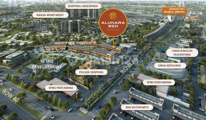 Ruko Alunara Society Hub BSD City - Hadap Jalan KPR Tanpa DP