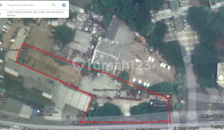 Land for sale on Jl Raya Daan Mogot, near Pesing flyover.