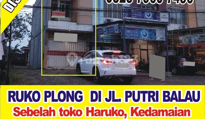 ruko dua lantai di kedamaian cocok untuk kantor, toko dll