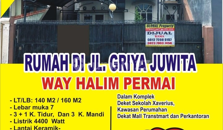 Rumah di Komplek Way Halim Permai Siap Huni