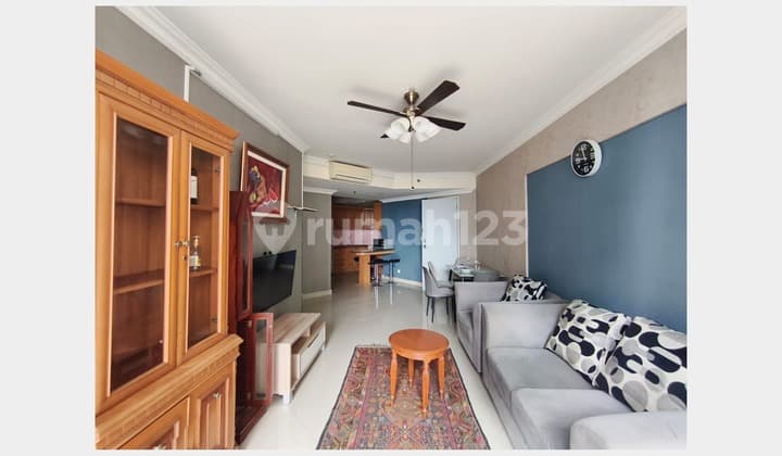 Comfortable Unit, Fully Furnished and Good Quality Facilities with Cozy 3 Bedrooms at Taman Rasuna Apartment, Prime Area