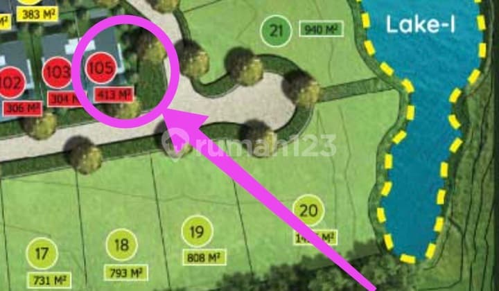 Kavling tanah Luas 413 di lokasi golf Rancamaya Estate Bogor